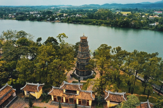 THIEN MU PAGODA: THE ANCIENT SILHOUETTE ABOVE HUE'S HORIZON